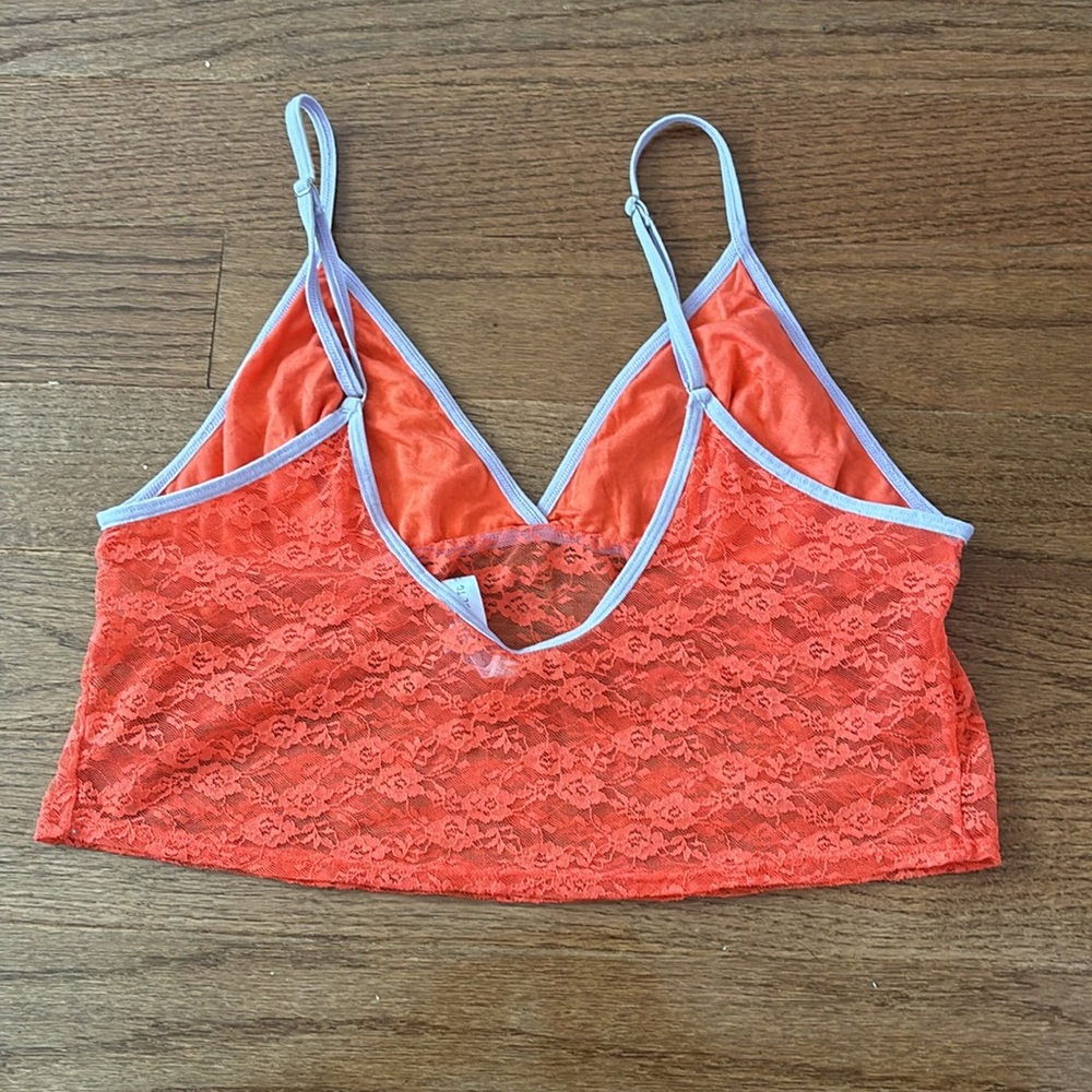Urban Outfitters Out from Under orange lace mesh cropped cami - XL - Picture 3 of 4